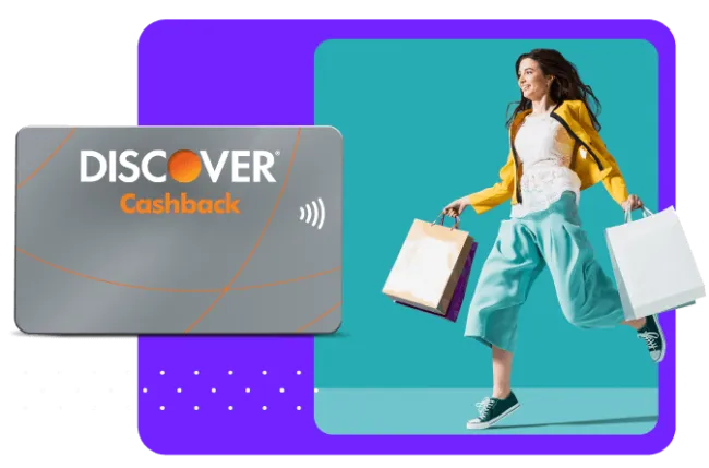 Tarjeta Discover Cashback: Chica con bolsas