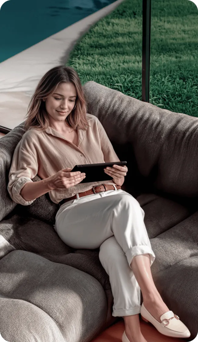 Chica mirando la tablet