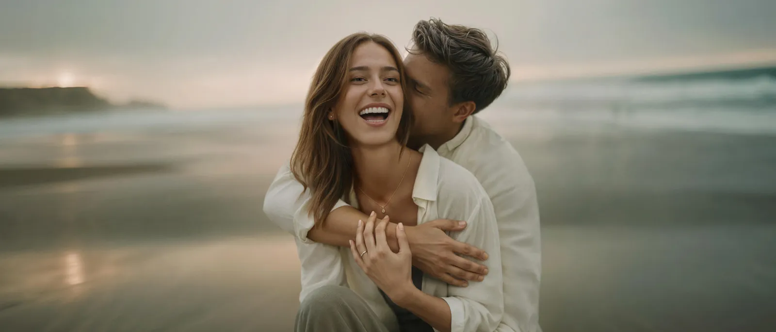 Pareja a la orilla del mar